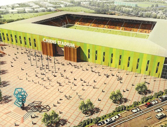 Concept plans put forth last year for a rectangular stadium in Cairns. Source: Enterprise North